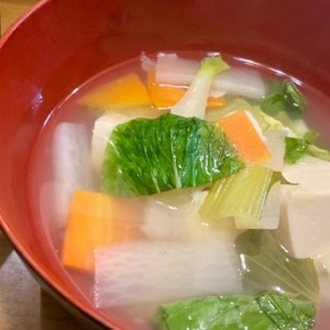 あっさり優しい青梗菜と大根の中華スープ